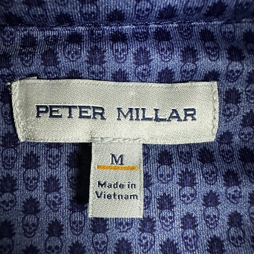 Peter Millar Perth 1/4 Zip Mens Medium Performance Pina Skullada Detroit Golf - Picture 4 of 10